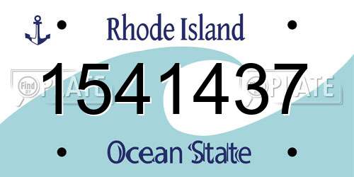 1541437 Rhode Island License Plate