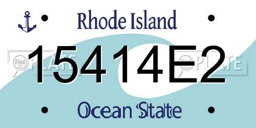 15414E2 Rhode Island License Plate