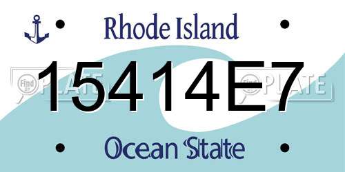 15414E7 Rhode Island License Plate