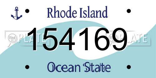 154169 Rhode Island License Plate