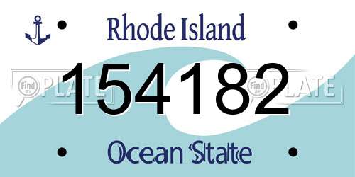 154182 Rhode Island License Plate