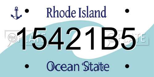 15421B5 Rhode Island License Plate