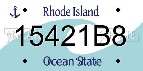 15421B8 Rhode Island License Plate