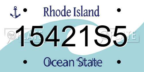 15421S5 Rhode Island License Plate