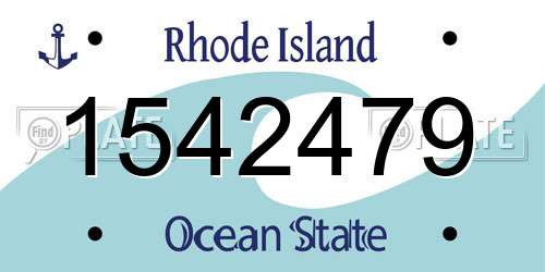 1542479 Rhode Island License Plate