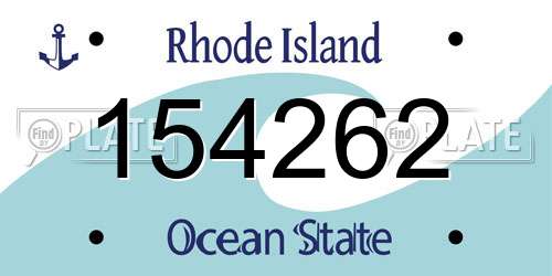 154262 Rhode Island License Plate