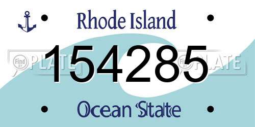 154285 Rhode Island License Plate