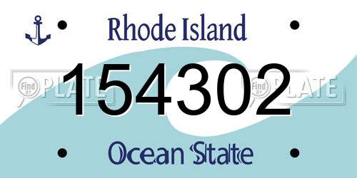154302 Rhode Island License Plate