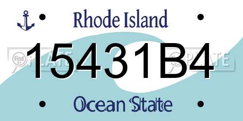 15431B4 Rhode Island License Plate