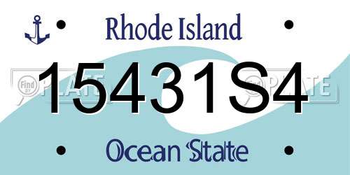 15431S4 Rhode Island License Plate
