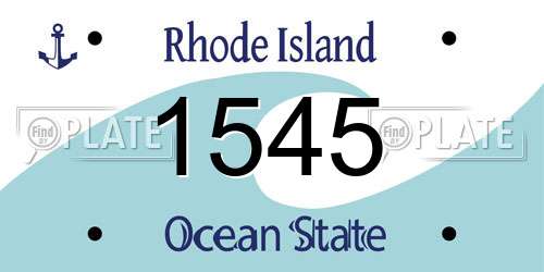 1545 Rhode Island License Plate