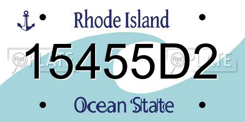 15455D2 Rhode Island License Plate