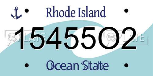 15455O2 Rhode Island License Plate