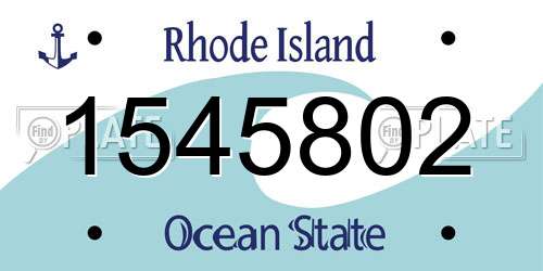 1545802 Rhode Island License Plate