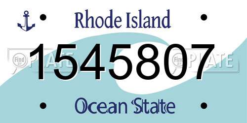 1545807 Rhode Island License Plate