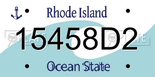 15458D2 Rhode Island License Plate