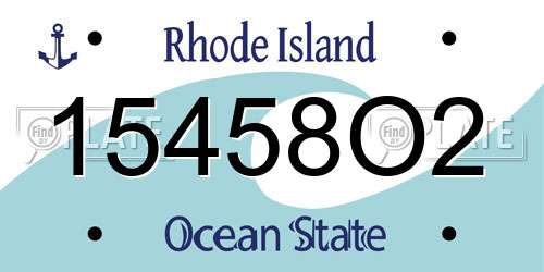 15458O2 Rhode Island License Plate