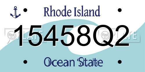 15458Q2 Rhode Island License Plate