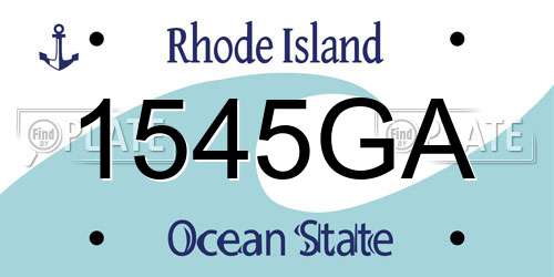 1545GA Rhode Island License Plate
