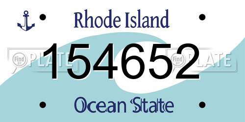 154652 Rhode Island License Plate