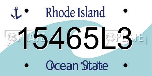 15465L3 Rhode Island License Plate