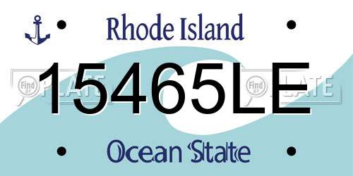 15465LE Rhode Island License Plate