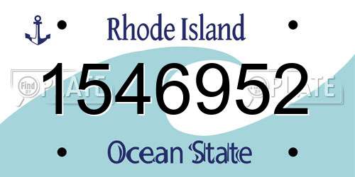 1546952 Rhode Island License Plate