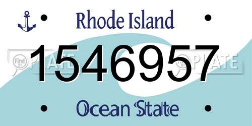 1546957 Rhode Island License Plate