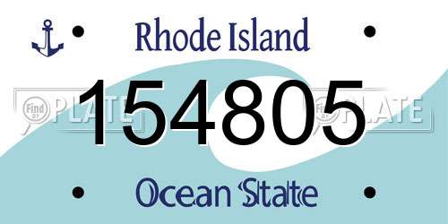 154805 Rhode Island License Plate