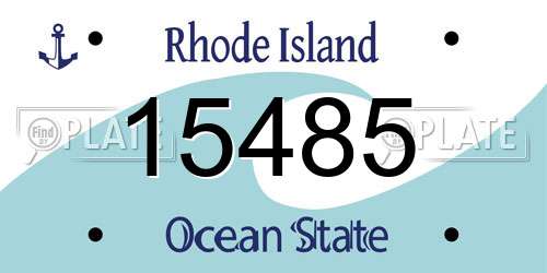 15485 Rhode Island License Plate