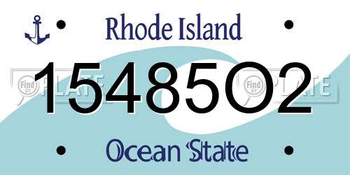 15485O2 Rhode Island License Plate