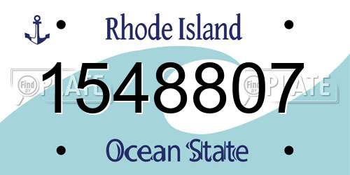 1548807 Rhode Island License Plate