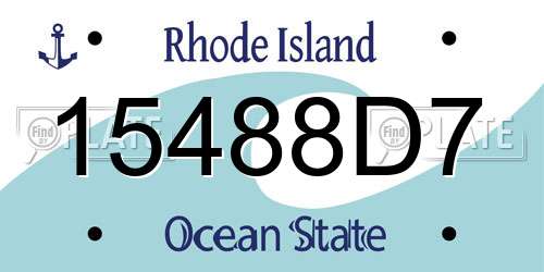 15488D7 Rhode Island License Plate