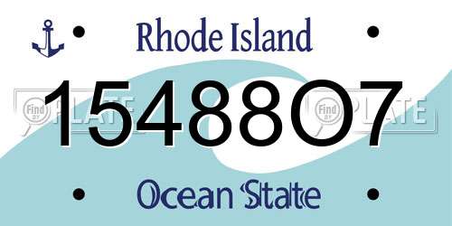 15488O7 Rhode Island License Plate