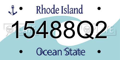15488Q2 Rhode Island License Plate