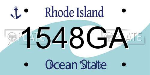 1548GA Rhode Island License Plate