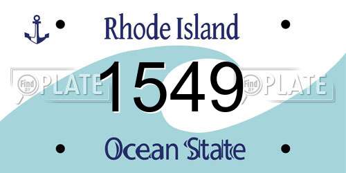 1549 Rhode Island License Plate