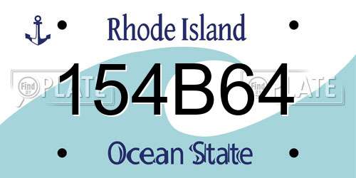 154B64 Rhode Island License Plate