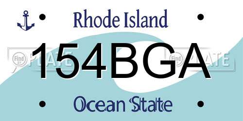 154BGA Rhode Island License Plate