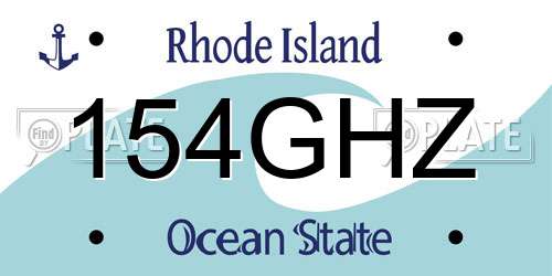154GHZ Rhode Island License Plate