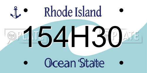 154H30 Rhode Island License Plate