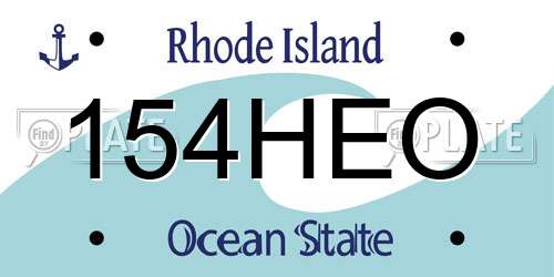 154HEO Rhode Island License Plate