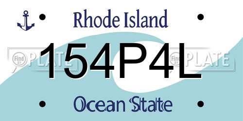 154P4L Rhode Island License Plate