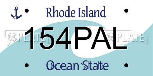 154PAL Rhode Island License Plate