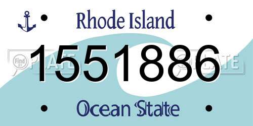 1551886 Rhode Island License Plate