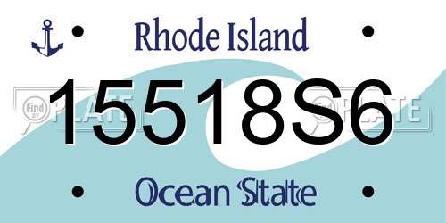 15518S6 Rhode Island License Plate