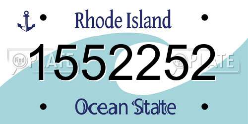 1552252 Rhode Island License Plate