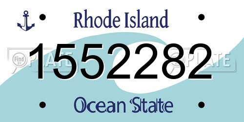 1552282 Rhode Island License Plate