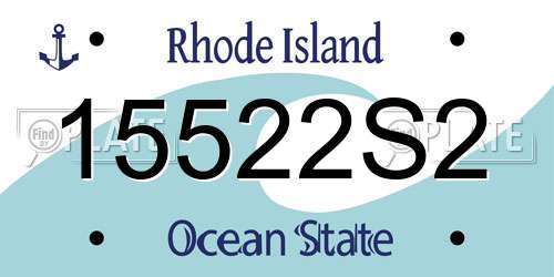 15522S2 Rhode Island License Plate