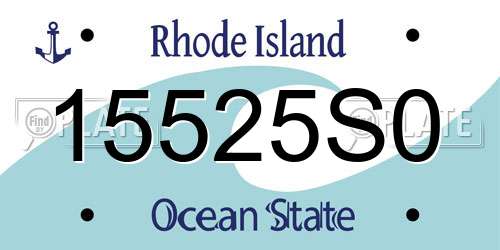 15525S0 Rhode Island License Plate